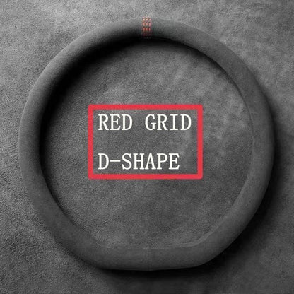 Suede Cover for All Seasons Auto Steering Wheel Cover Ultra-thin Non-slip D-shaped Round Breathable Car Steering Wheel Protector