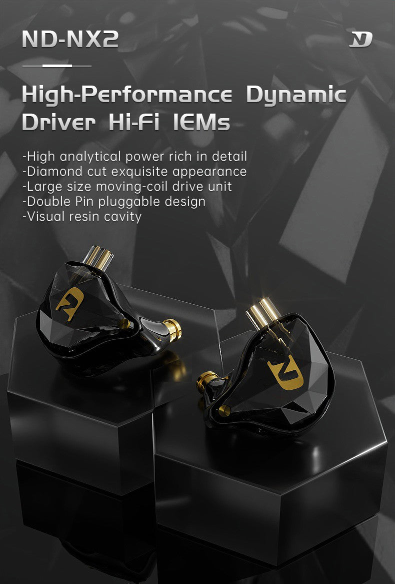ND NX2 HIFI Earphones Dynamic Stereo Heavy Bass In Ear Monitor Earphone Game Sport Noise Cancelling Headset Detachable Cable