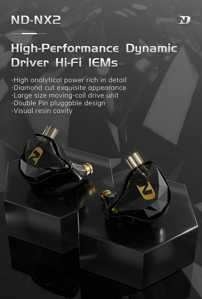 ND NX2 HIFI Earphones Dynamic Stereo Heavy Bass In Ear Monitor Earphone Game Sport Noise Cancelling Headset Detachable Cable