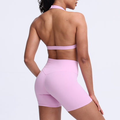 DIAS FIT JOY -Neck Hanging Neck Naked Feeling Yoga Bra for Running Fitness Cycling - Breathable Comfortable Sports Bra for Women