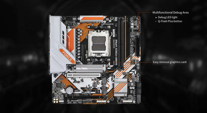 Placa-mãe GIGABYTE Nova B850M FORCE Soquete AM5 Para CPU Ryzen Série 9000 8000 7000 Dual Channel Micro ATX DDR5 SATA3 M.2