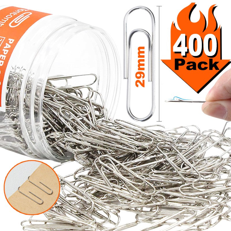 Silver Paper Clips Office Supplies Paperclips Large File Bookmark Stainless Steel Paper Clip Organizer School Office Stationery
