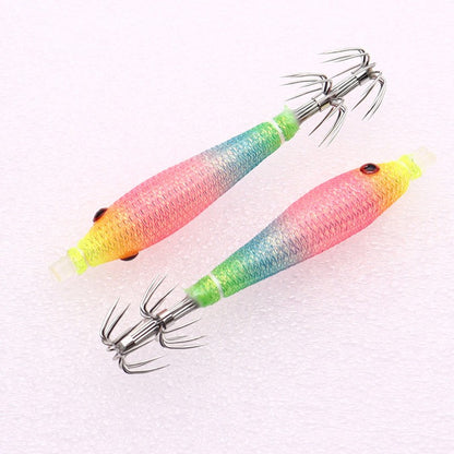 5 unidades/saco 68mmRolo de Pano Luminoso UV Tubo de Sopro Pesca Polvo Isca de Camarão de Madeira Anzol de Lula pesca Anzol de Explosão de Pesca