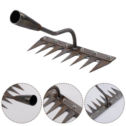 1PCS Teeth Carbon Steel Garden Hand Rake for Farm Garden Weeding Tools Scarifier Agricultural Nail Harrow Metal Harrow
