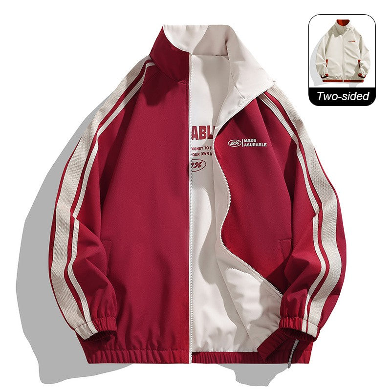 New Jacket Two-sided Long Sleeve Outdoor Men Coats Women Reversible Windproof Coats Splashproof Double-Sided Jackets Couple Top