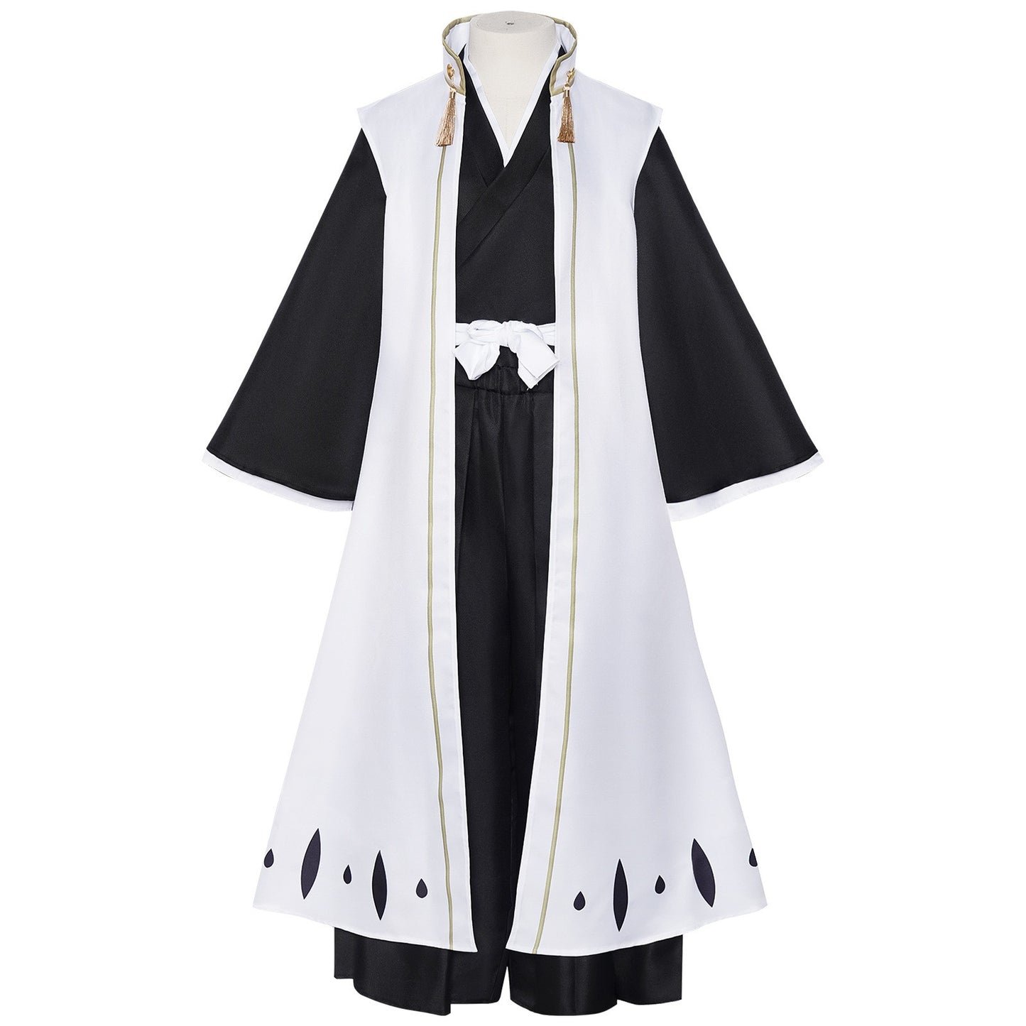 Anime Kuchiki Byakuya Cosplay Costume wig Kimono Gotei 13 Captain White Cloak Combat Uniform Adult Man Halloween Carnival Suit