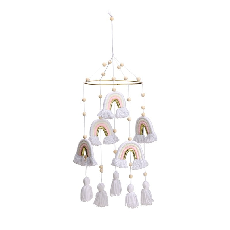 7Pcs  Assembly Rattles Bracket Set Infant Crib Mobile Bed Bell Bracket Protection Newborn Baby Toys Wooden Bed Bell Accessories