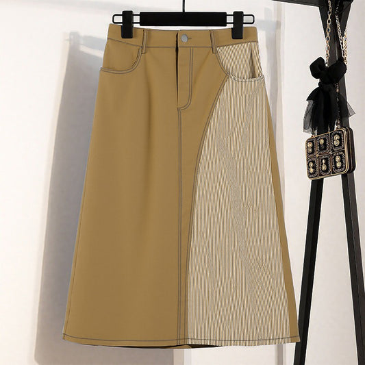 ZANZEA Women Plus Size Skirts High Waist Denim Striped Long Skirt Casual Vintage Big Size Skirt Summer Pockets Fashion Bottoms