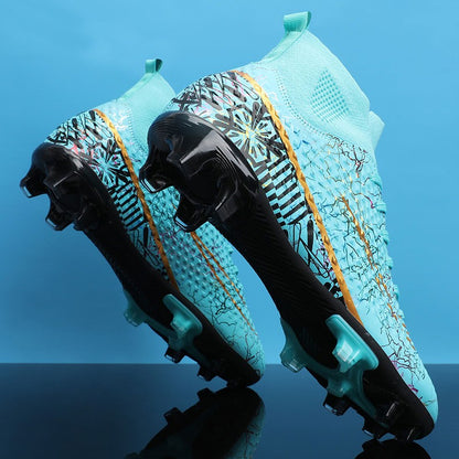 New Men Soccer Shoes Training Boys Outdoor Sport Football Boots Adult Long Spikes Non Slip Cleats Breathable Match Comfortable