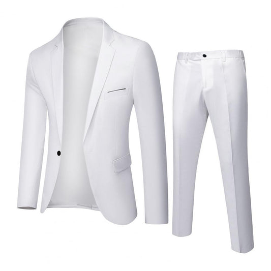 Blazer Pants Men Suit Korean Style Slim Fit Buttons Formal Suit Temperament Single breasted Spring Business Suit Pants