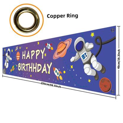 Happy Halloween Banner 250cm Long Hanging Halloween Banner with Pumpkin Terror Bloody Handprint Decor for Yard Indoor Outdoor