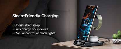 SwanScout C01 Charging Station for Samsung S25 S24 Ultra S23 Z Flip Z Fold Wireless Charger for Galaxy Watch 8 7 for Buds 3 Pro