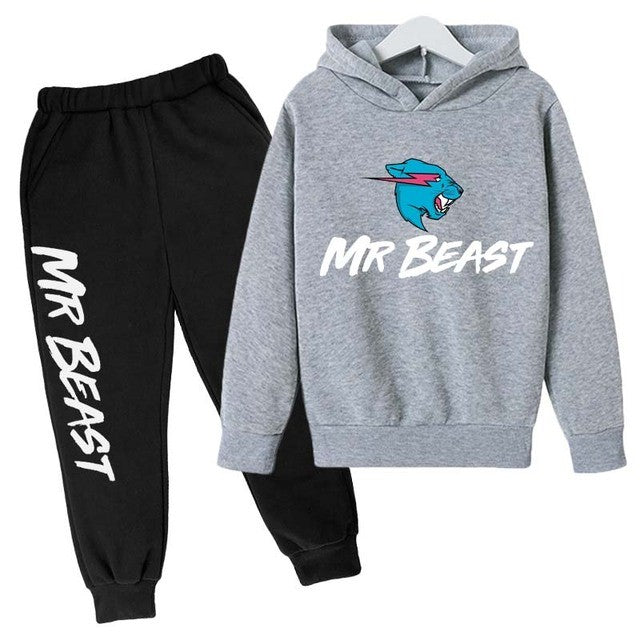 Children Kids Casual  Long Sleeve Hoodie Pullover Sweatshirt Tracksuit Jogger Sweatpants Unisex Sweatsuit Set