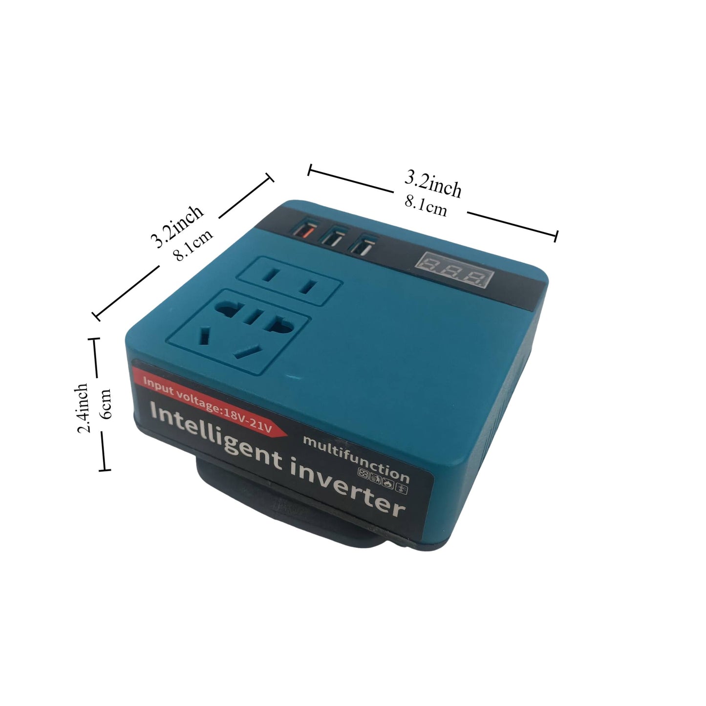 Banco de Potência Inversor com Bateria de Lítio, AC220V/DC5V/21V Ferramenta Elétrica Transformadora Inteligente Multifuncional para Uso Externo e Doméstico