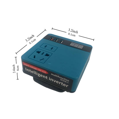 Banco de Potência Inversor com Bateria de Lítio, AC220V/DC5V/21V Ferramenta Elétrica Transformadora Inteligente Multifuncional para Uso Externo e Doméstico