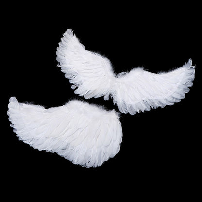 Kids Adult Party Swallow White Angel Feather Wings Halo Magic Wands Cosplay Elastic Straps Wedding Halloween Christmas Birthday