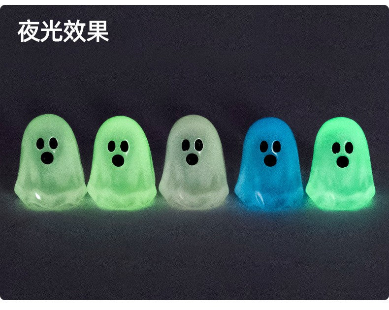 10/20/50pcs Luminous Ghost Figures Glowing At Night Action Figure Mini Micro Landscape Miniatures Halloween Decoration Gifts