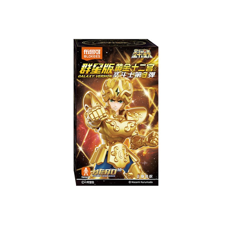 BLOKEES Original Gold Saint Seiya VERSÃO GALAXY V03 Athena Aiolos Mu Milo Aldebaran Aiolia Shaka Dohko Boneco Articulado Brinquedo Presente