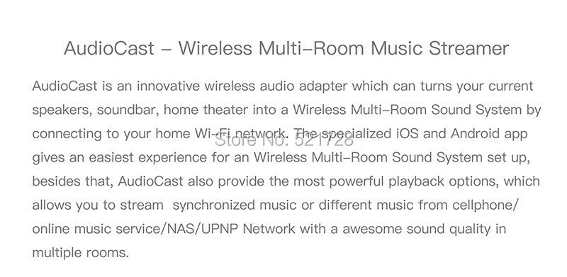 Wireless Wifi Music Audio Streamer Receiver Audiocast Ieast pPlay M5 DLNA For Airplay Audio Music Adapter Multi Room Streams