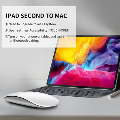 Mouse de Computador Sem Fio Bluetooth Xiaomi Magic Recarregável Touch Fino Ergonômico Modo Duplo Silencioso para PC Apple Macbook Air