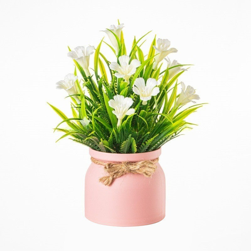 Artificial Pot Flowers Small Fake Plants with Pot Mini Potted Plants for Home Room Office Party TableTop  Decoration Fake Potted