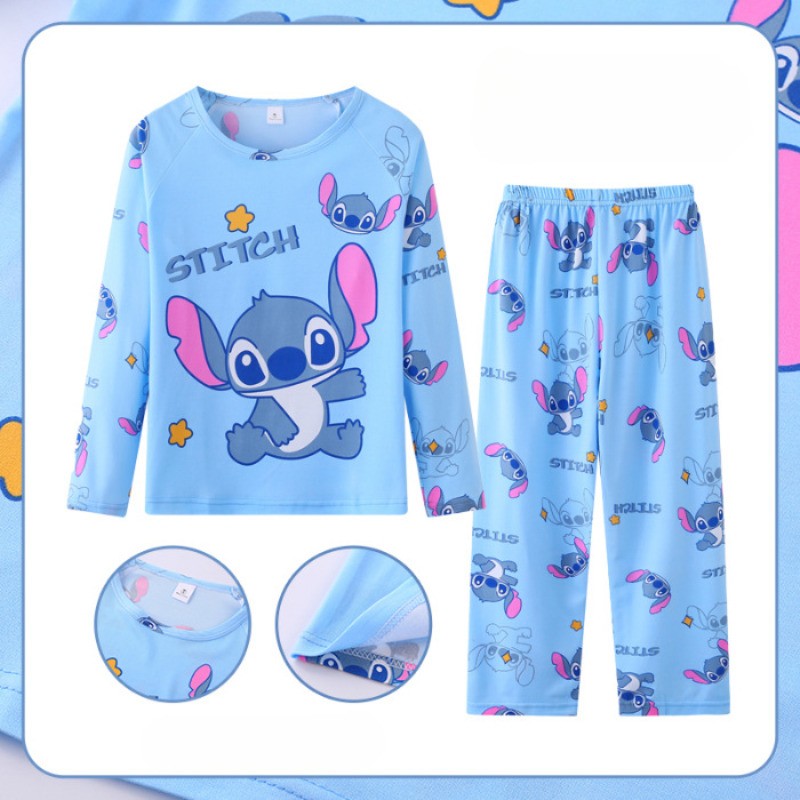 Kids Stitch Pajamas for Boys Girls Home Wear Kids Casual Sleepwear Long Sleeve Pajamas Bottoms Suit Christmas Gifts