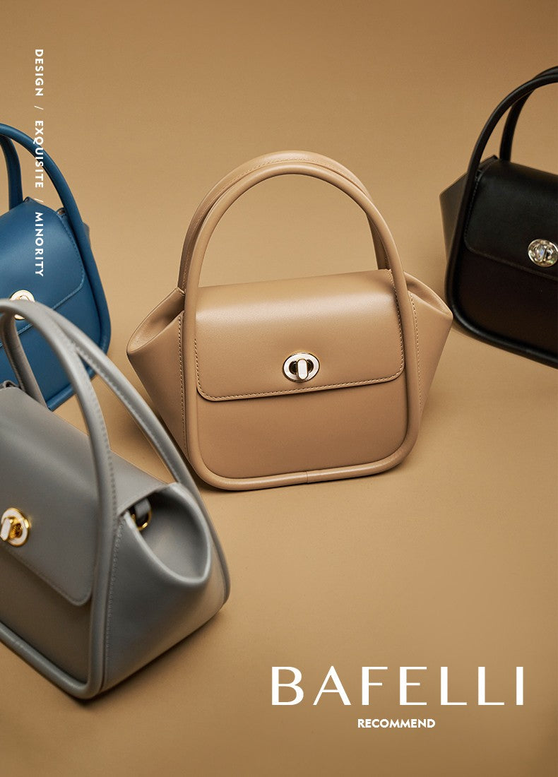 BAFELLI NEW 2025 WOMEN'S HANDBAG WINTER WOOL FASHION BENTO EVENING LEATHER ORIGINAL STYLE LUXURY BRAND PURSE SHOULDER CASUAL