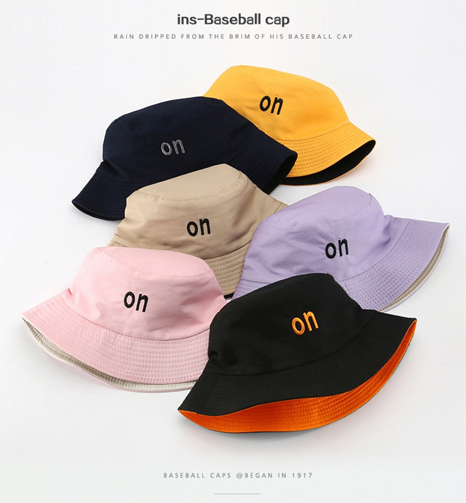 FS Orange Pink Bucket Hats For Men Luxury Women Hip Hop Panama Cap Cotton Double-sided Winter Windproof Fisherman Hat Bob Homme