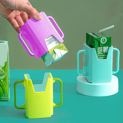 Bottle Cup Milk Holder Adjustable Safety Plastic Baby Toddler Juice Box Drinking Durable Adjustable Milk Carton Holder