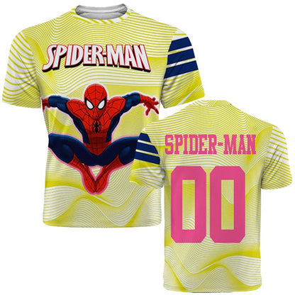 2025 New Marvel superhero Spider-Man Spider-sensing Football jerseys for men and women quick-drying T-shirts graphic t shirts