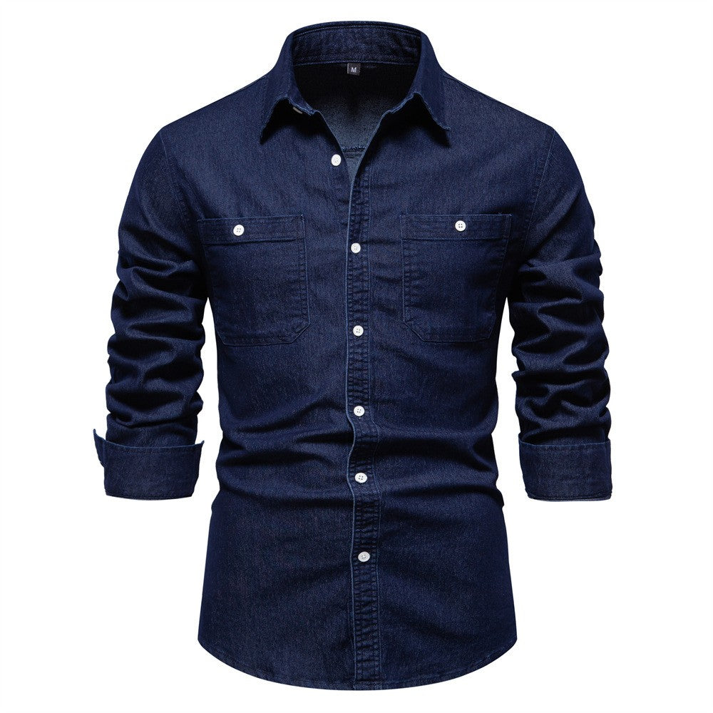 Spring Autumn New Men's Denim Shirts Fashion Casual Long Sleeve High Quality Cotton Shirt Jackets Vintage Slim Male Jean Shirts