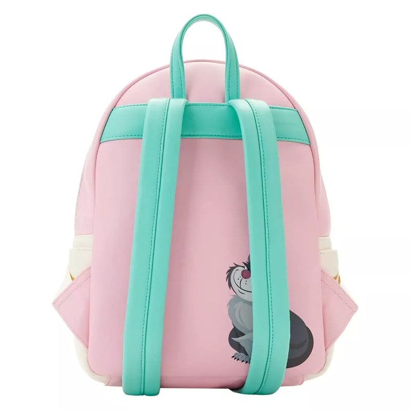 Mochila Loungefly Mini Princessa Gus e Jaq Teacup 70º Aniversário Lenticular Série Cinderela