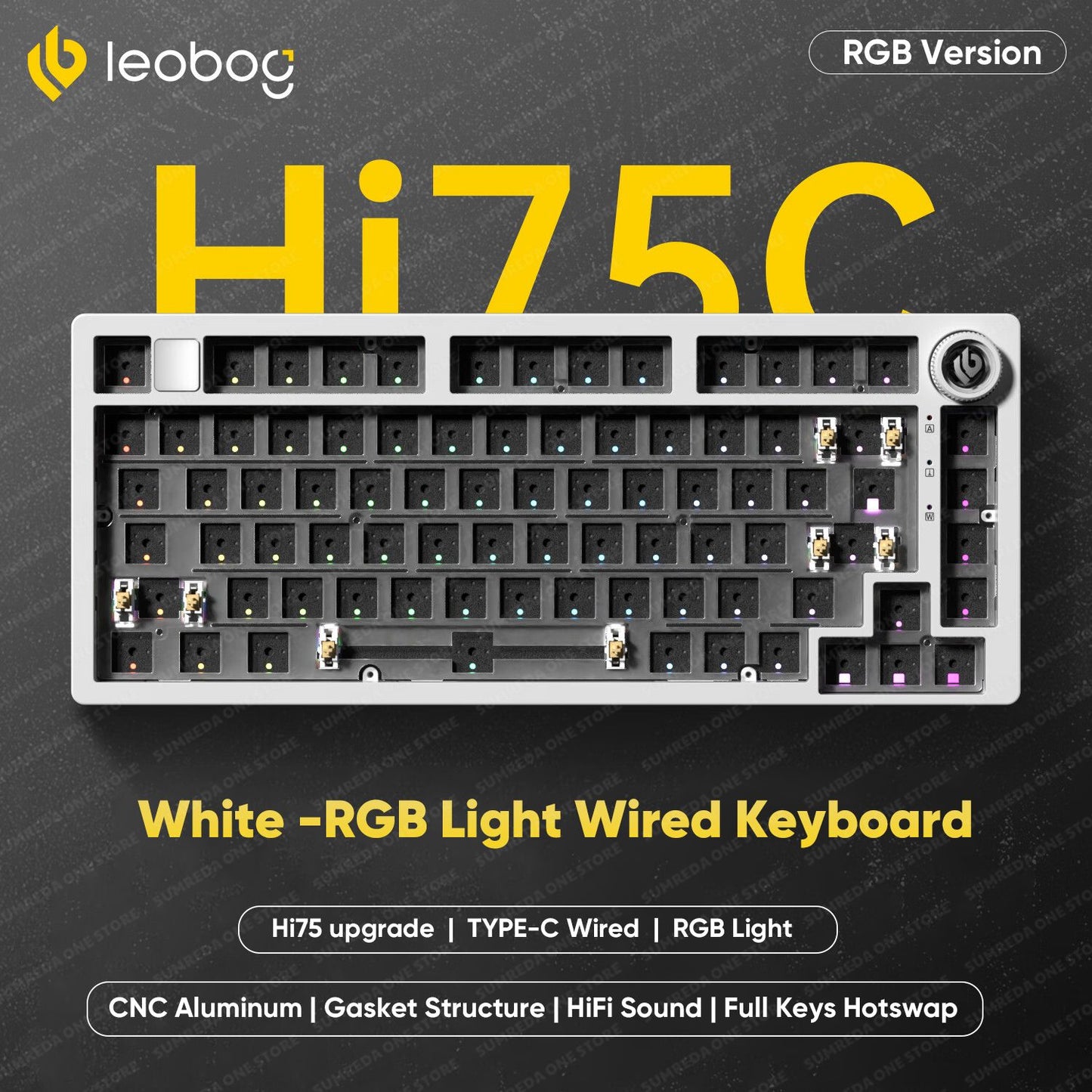 Leobog Hi75C Hi75 Hi75C Pro Kit de Teclado Mecânico Customizado de Alumínio Sem Fio para Jogos Bluetooth 2.4G Teclado Gamer com Hotswap com Fio