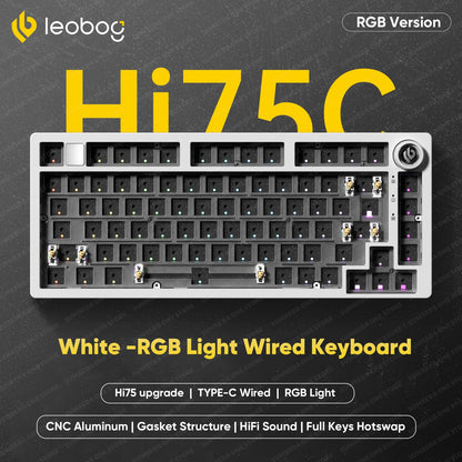 Leobog Hi75C Hi75 Hi75C Pro Kit de Teclado Mecânico Customizado de Alumínio Sem Fio para Jogos Bluetooth 2.4G Teclado Gamer com Hotswap com Fio