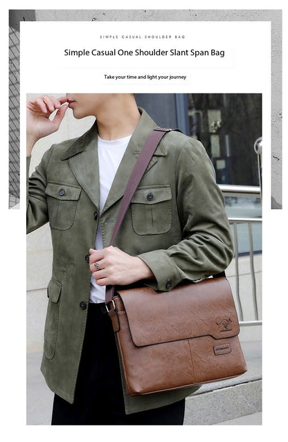 Business Shoulder Bag For IPAD PU Leather Business Handbag Men Messenger Bag Large Side Sling Bag Fashion Man Crossbody Bag