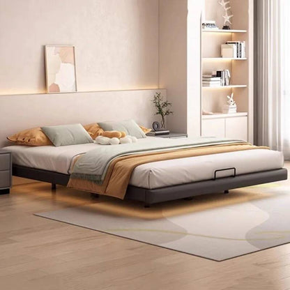 Estrutura de Cama King Size Quarto de Casal Queen Moderna de Luxo Preta Estrutura de Cama de Metal Lounge Cama Elástica Pula Móveis que Economizam Espaço
