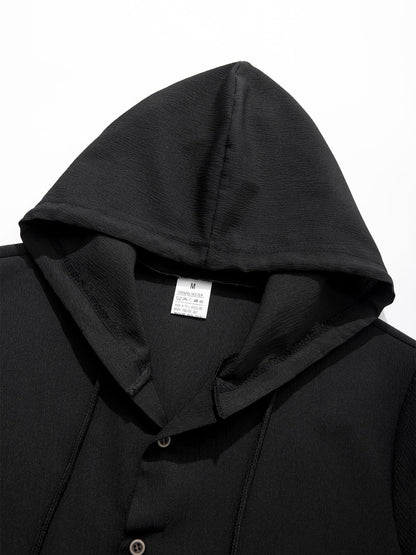 Men's Cotton Linen Long Sleeve Shirt Breathable Summer Spring Casual Button Up Lightweight Hawaiian Beach Top Hoodie T-Shirt New