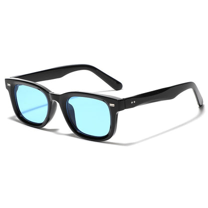 Óculos de sol retrô pequenos quadrados femininos e masculinos com rebites, lentes laranja, moda, óculos de sol de luxo, UV400, marca Oculus, óculos femininos Gafas