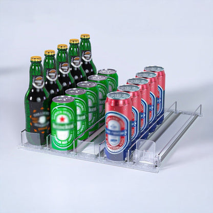 1-5pcs Automatic Beverage Pusher Supermarket Freezer Home Refrigerator Self-Sliding Track Organizer Cans Bottles Cola Drinks
