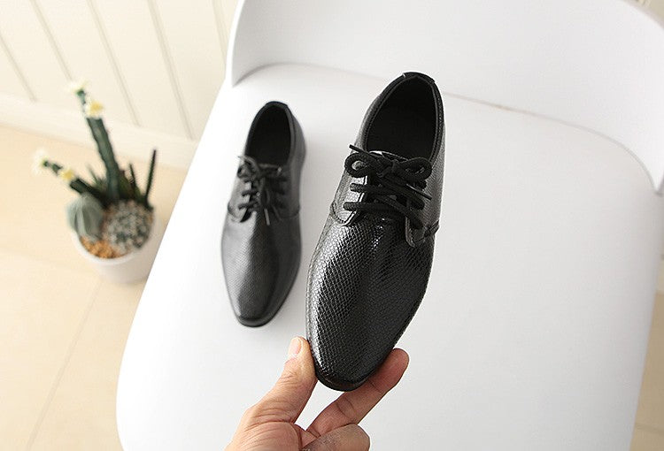 Iawesome Boys Leather Shoes Kids Flats Lace-up Children's Wedding Shoes For Toddlers Boy Big Boys Fashion For Performance
