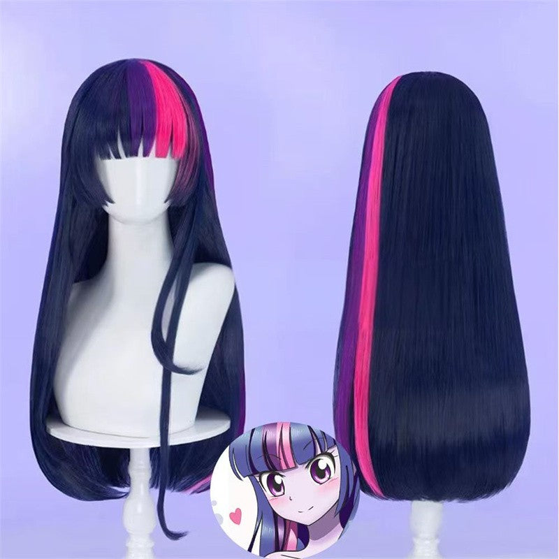 Pony Friends Twilight Sparkle Peruca Cosplay Ombre Cor Sintética Longa Reta Peruca Anime Coser Peruca de Alta Qualidade Festa de Halloween