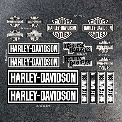 Kit Adesivo Refletivo Harley Davidson Logotipo Tanque Capacete Moto Emblema Letras Decalque
