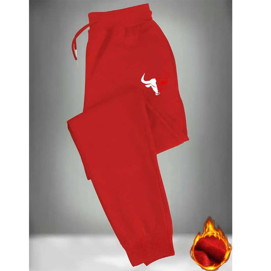 Men'S Lightweight Stretch Casual Joggers with Print - 100% Polyester Knit Fabric Adjustable Drawstring Waist & Side Pockets