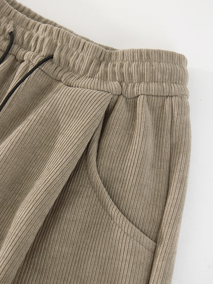 Streamgirl Women Winter Corduroy Pants Dark Brown With Thick Warm Fleece Trousers Corduroy High Waist Loose Pants For Women