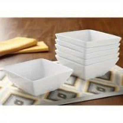 16 Piece Square Porcelain Dinnerware Set, White Oven Safe Up To 450 Degrees Fahrenheit