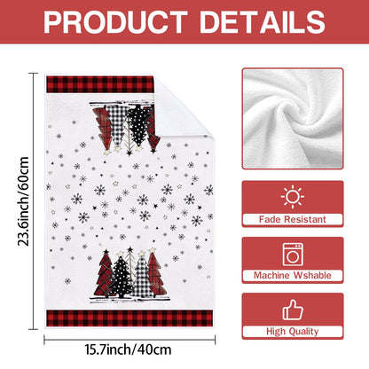 2/4pcs Merry Christmas towels Snowman Snowflake Christmas tree pattern Kitchen cleaning towels Dishwashing towels Hand towels