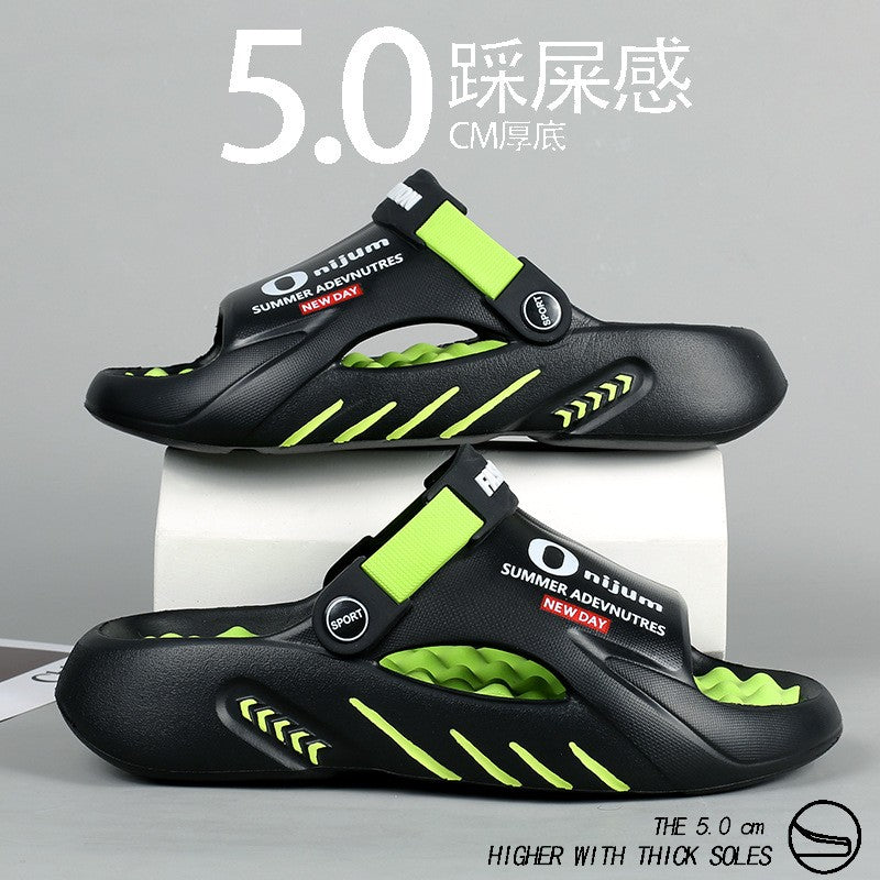 Comwarm New Men Massage Slippers Slides Indoor Outdoor Sandals Beach Casual Shoes Comfortable Sole Men's Slippers Big Size 38-47