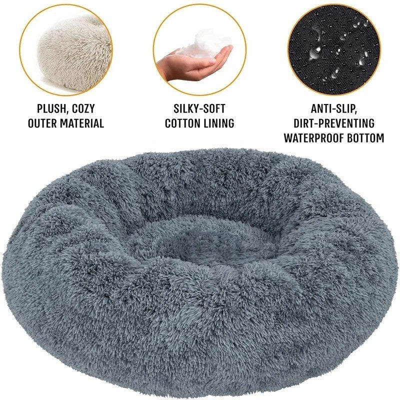 Cama Redonda para Cães, Cama Quente de Inverno para Gatos, Cesto de Pelúcia para Cães, Cama Lavável para Pequenos, Médios e Grandes Cães, Sofá para Gatos