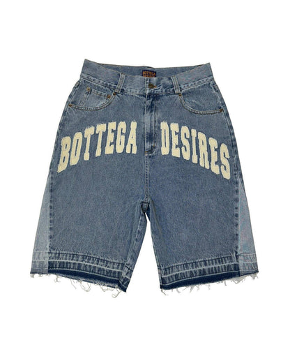 American Style Harajuku Retro Denim Shorts with Letter Embroidery Oversized Jeans Men Y2k Loose Casual Versatile Shorts Woman
