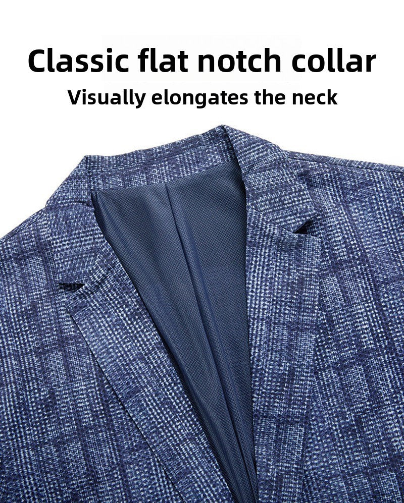 High-End Lightweight Knitted Me Qui-Dry Casual Men's Summer Thin Suit Jaet Busin Gentleman Sle round Hemline Long ...